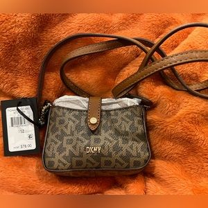 DKNY Thomasy Micro Mini Cross Bag NWT Brown